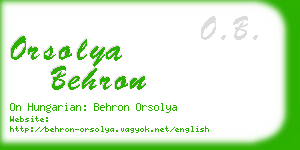 orsolya behron business card